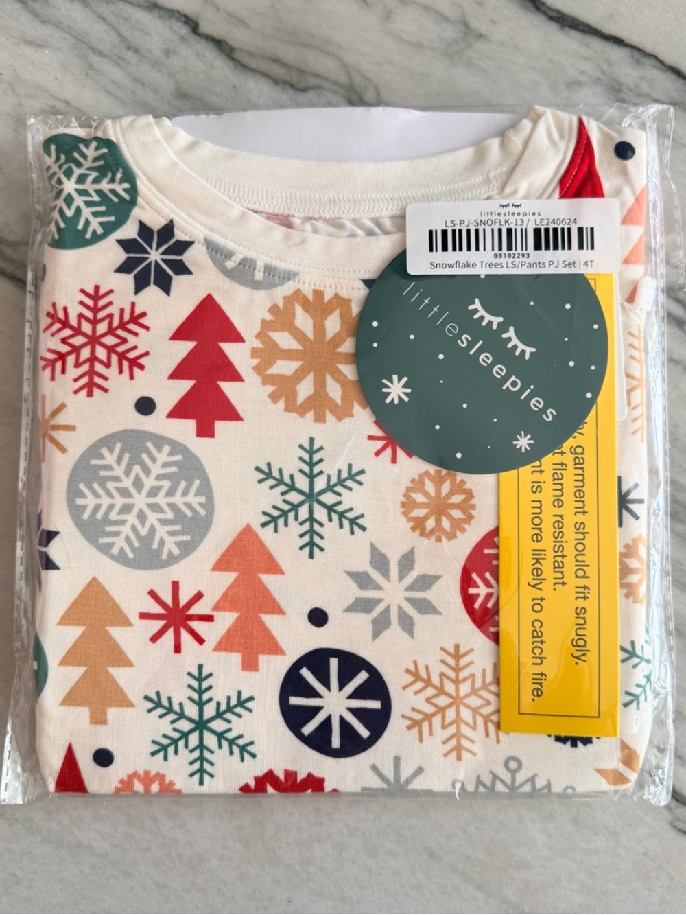 Little Sleepies Two Piece PJ Set, Snowflake Trees, 4T